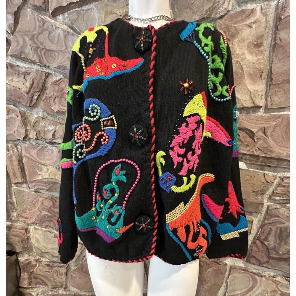 Vintage Michael Simon Beaded Cowboy Boots |Western Novelty |90s Art-to-Wear Sz 2